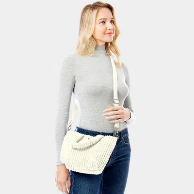 Fashnzfab Wide Wale Corduroy Tote / Crossbody Bag In Multi