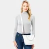 Fashnzfab Wide Wale Corduroy Tote / Crossbody Bag In White