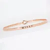 Fashnzfab Wifey Engraved Thin Brass Metal Bangle Bracelet Rose Gold In Multi