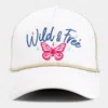 Fashnzfab Wild Free Message Butterfly Embroidered Mesh Back Trucker Hat In Sand
