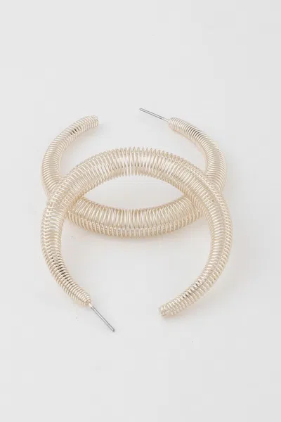 Fashnzfab Wire Wrapped Hoop Earrings In Sand