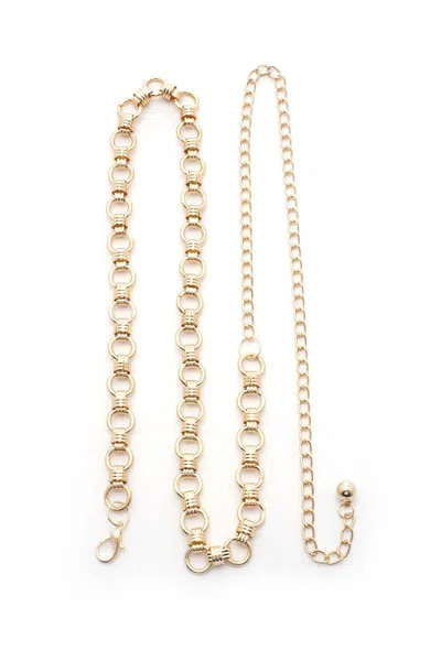 Fashnzfab Women's Circle Chain Metal Belt In Gold