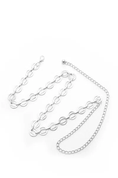 Fashnzfab Women's Circle Link Metal Chain Belt In Multi