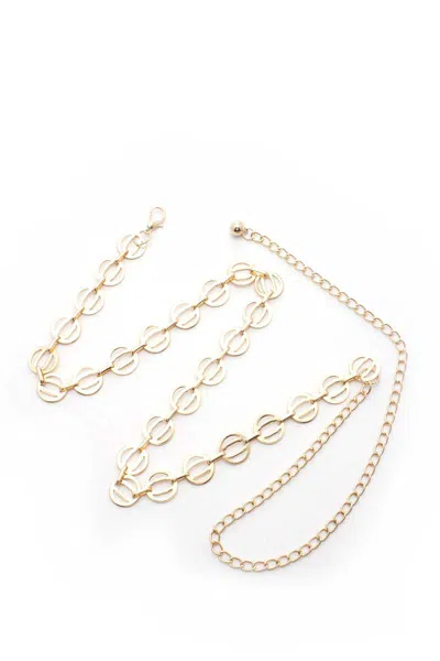 Fashnzfab Women's Circle Link Metal Chain Belt In Pink