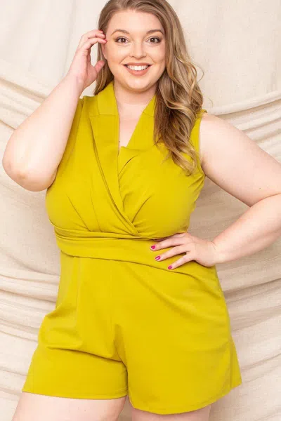 Fashnzfab Women's Collared Neck Plus Size Romper In Multi