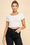 Fashnzfab Women's Contrast Reverse Stitch Ringer Top In Multi