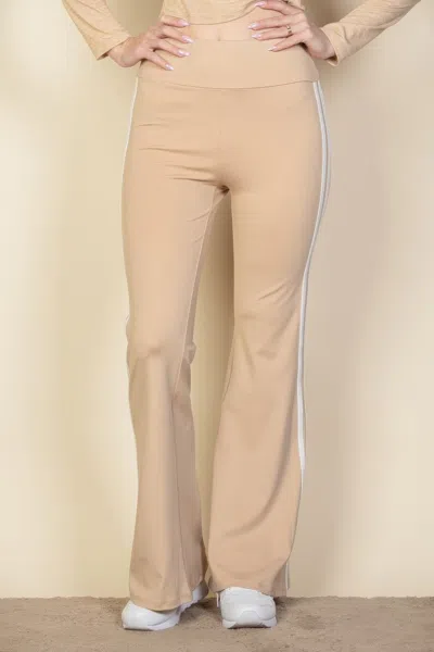 Fashnzfab Women's Contrast Side Stripe Flare Pants In Multi