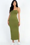 Fashnzfab Women's Crisscross Back Split Thigh Maxi Dress In Multi