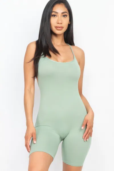 Fashnzfab Women's Crossback Bodycon Romper In Multi