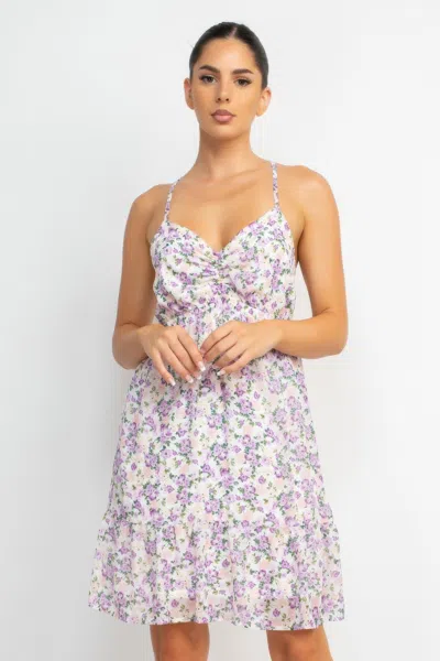 Fashnzfab Women's Double Strap Back Mini Dress In White