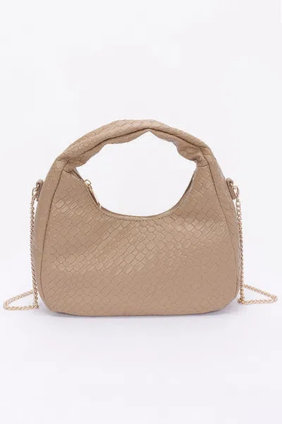 Fashnzfab Women's Embossed Faux Leather Hobo Bag In Green