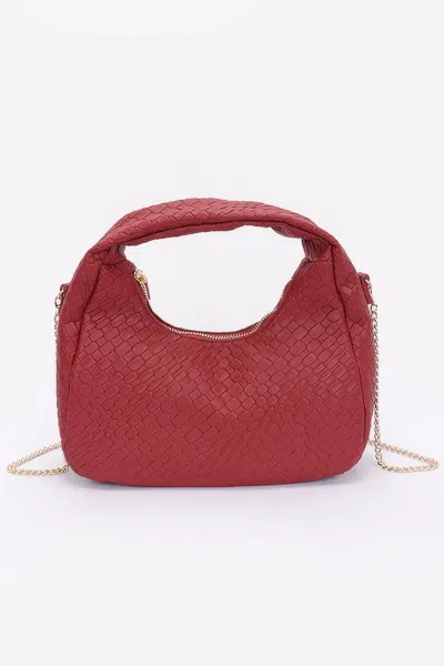 Fashnzfab Women's Embossed Faux Leather Hobo Bag In White