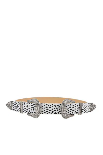 Fashnzfab Women's Fashion Chic Trendy Double Buckle Leopar Belt In White