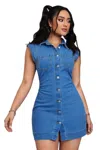 Fashnzfab Women Fashion Denim Dress