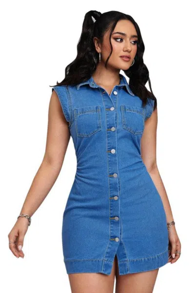 Fashnzfab Women Fashion Denim Dress