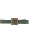 Fashnzfab Women's Fashion Square Straw Buckle Belt In Green