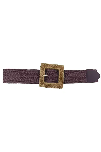 Fashnzfab Women's Fashion Square Straw Buckle Belt In Multi