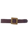 Fashnzfab Women's Fashion Square Straw Buckle Belt In Multi