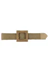 Fashnzfab Women's Fashion Square Straw Buckle Belt In Pink