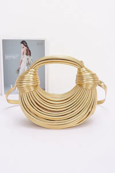 Fashnzfab Women's Faux Leather Rope Hobo Bag In Gold