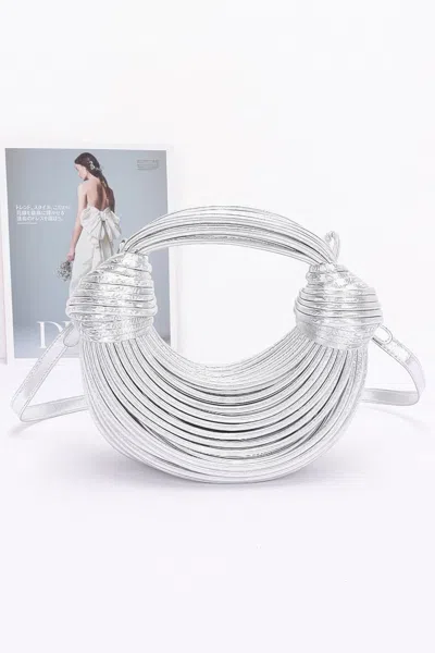 Fashnzfab Women's Faux Leather Rope Hobo Bag In Silver