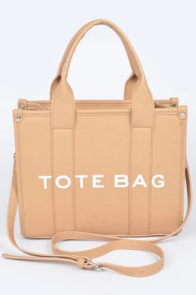 Fashnzfab Women's Faux Leather Small Tote Bag In Brown