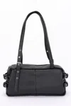 Fashnzfab Women's Faux Leather Sport Bag In Black