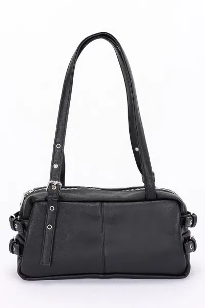 Fashnzfab Women's Faux Leather Sport Bag In Black