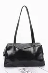 Fashnzfab Women's Faux Leather Sport Bag In Black