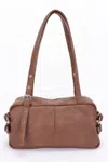 Fashnzfab Women's Faux Leather Sport Bag In Brown