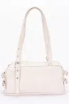 Fashnzfab Women's Faux Leather Sport Bag In White