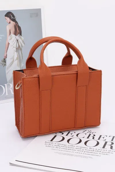 Fashnzfab Women's Faux Leather Tote Bag In Brown