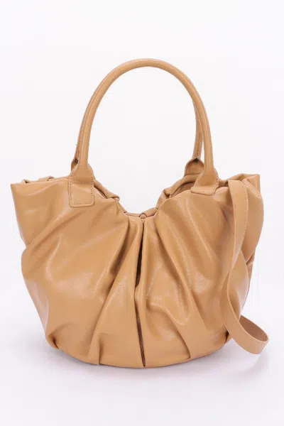 Fashnzfab Women's Faux Leather Tote Bag In Brown