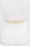 Shop Fashnzfab Women's Faux Pearl Stretch Belt In Multi