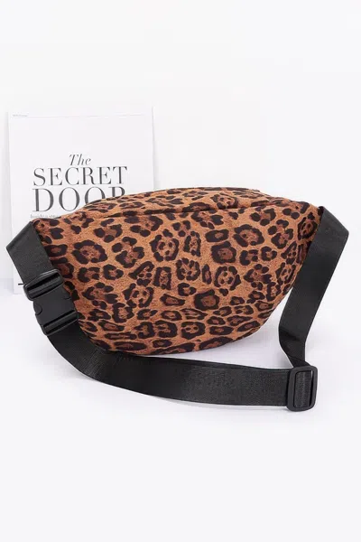 Fashnzfab Women's Faux Suede Leo Crossbody Bag In Multi