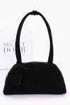 Fashnzfab Women's Faux Suede Sport Bag In Black