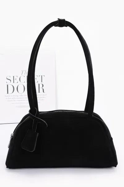 Fashnzfab Women's Faux Suede Sport Bag In Black