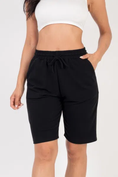 Fashnzfab Women's French Terry Bermuda Shorts In Black