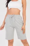 Fashnzfab Women's French Terry Bermuda Shorts In Grey