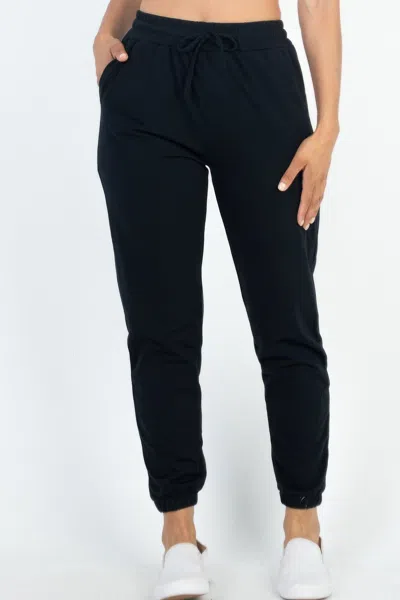 Fashnzfab Women's French Terry Jogger Pants In Black