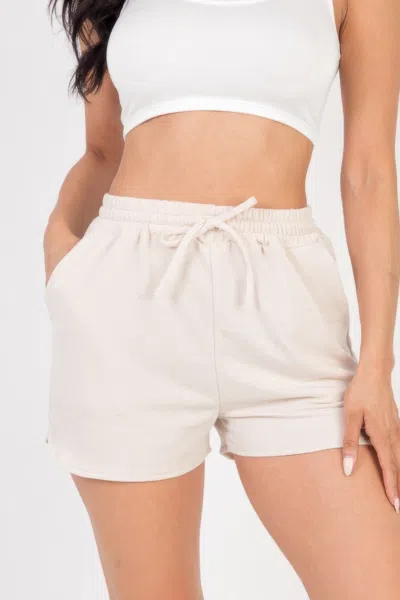 Fashnzfab Women's French Terry Shorts In Beige