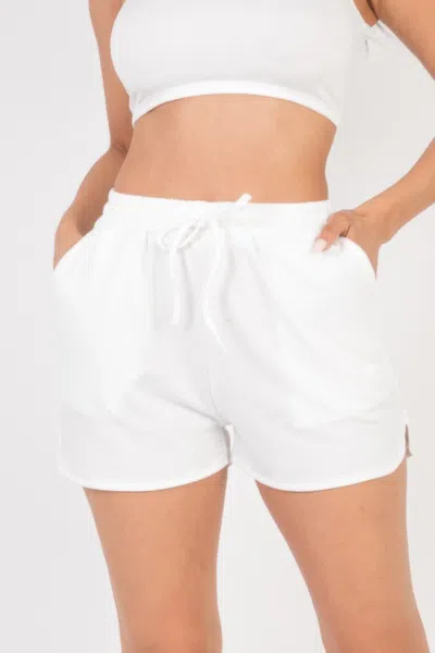 Fashnzfab Women's French Terry Shorts In White