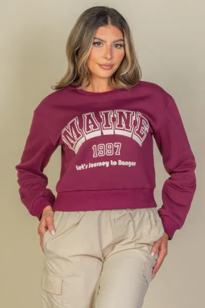 Fashnzfab Women's Graphic Drop Shoulder Sweatshirt In Red