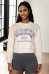 Fashnzfab Women's Graphic Drop Shoulder Sweatshirt In White