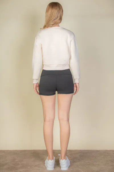 Fashnzfab Women's Graphic Drop Shoulder Sweatshirt In White