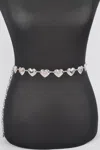 Shop Fashnzfab Women's Heart Shape Metal Chain Belt In Silver