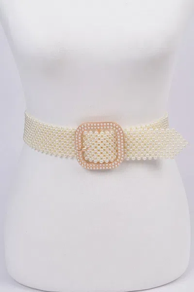 Fashnzfab Women's Knitted Pearl Beltt In Multi