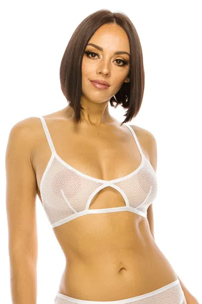 Fashnzfab Women's Lace Triangle Bralette In White