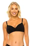 Shop Fashnzfab Women's Mesh Band No Wire Bra In Black