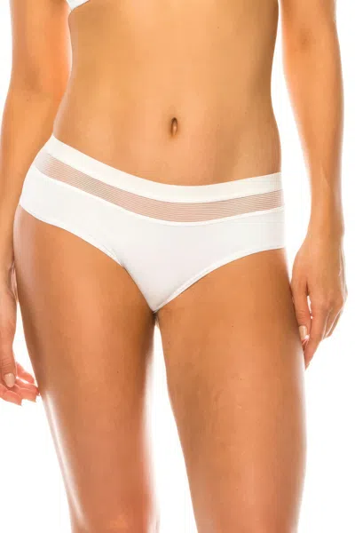 Fashnzfab Women's Mesh Hipster Panty In White